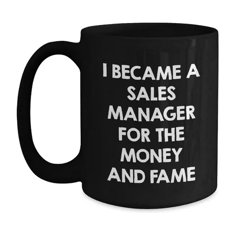 15oz black mug for Sales managers