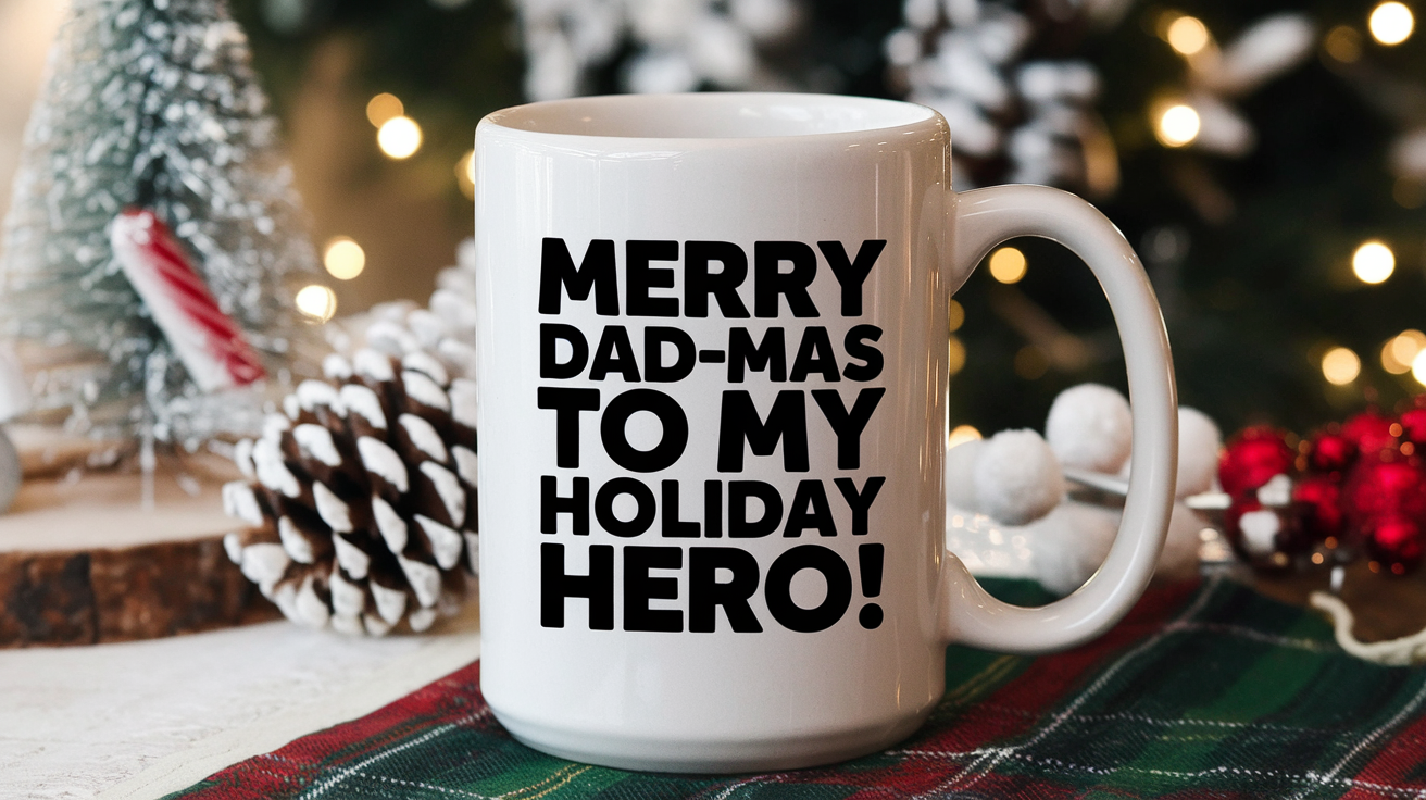 World's Greatest Dad quote on coffee mug mockup for Amazon POD