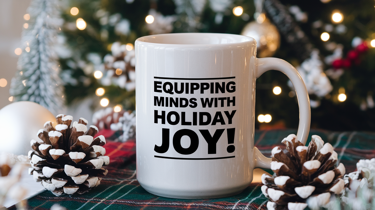Christmas Teacher quote on travel mug mockup for Amazon POD