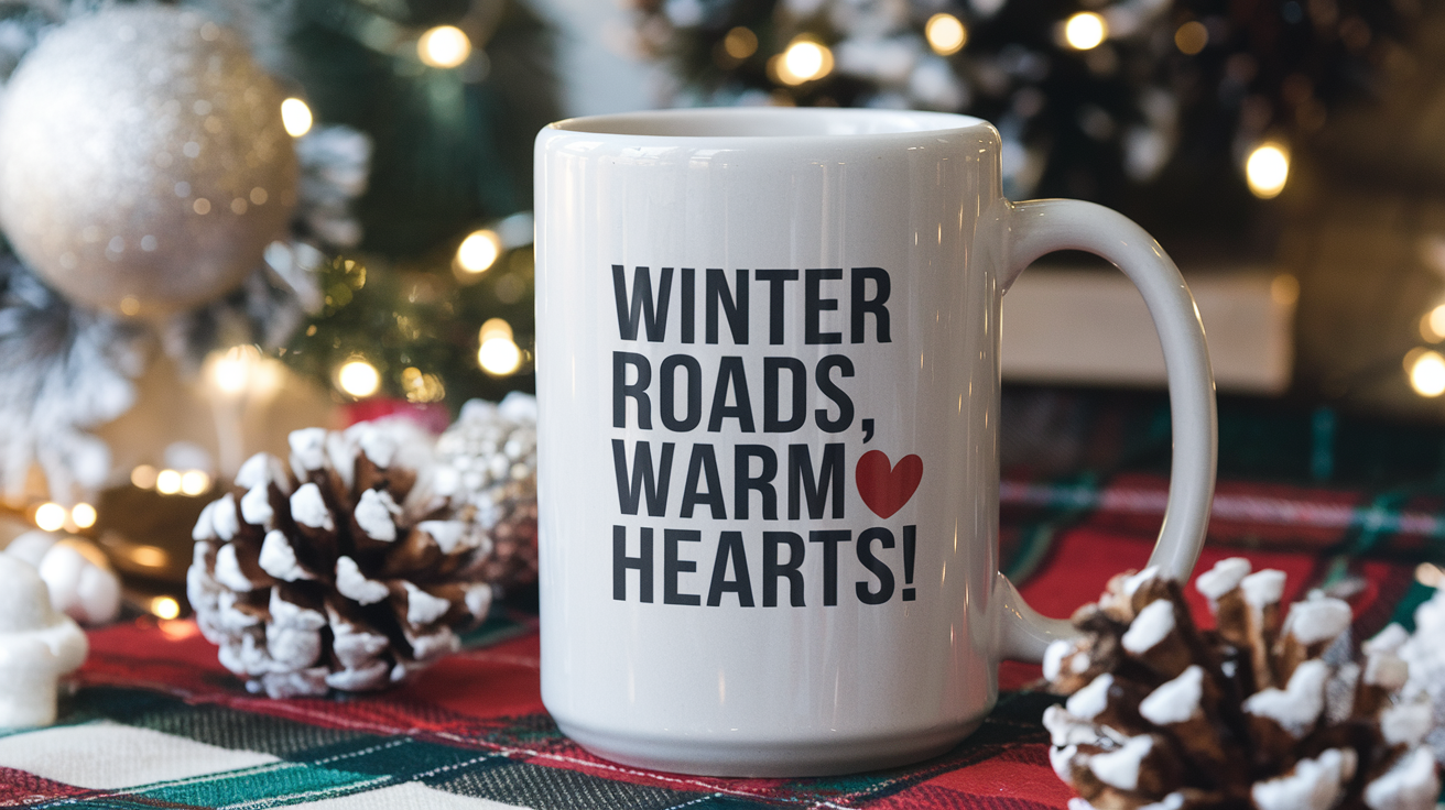 Trucker by Day Ninja by Night quote on coffee mug mockup for Amazon POD