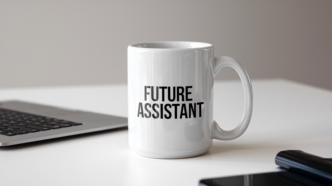 World's Greatest Assistant quote on coffee mug mockup for Amazon POD