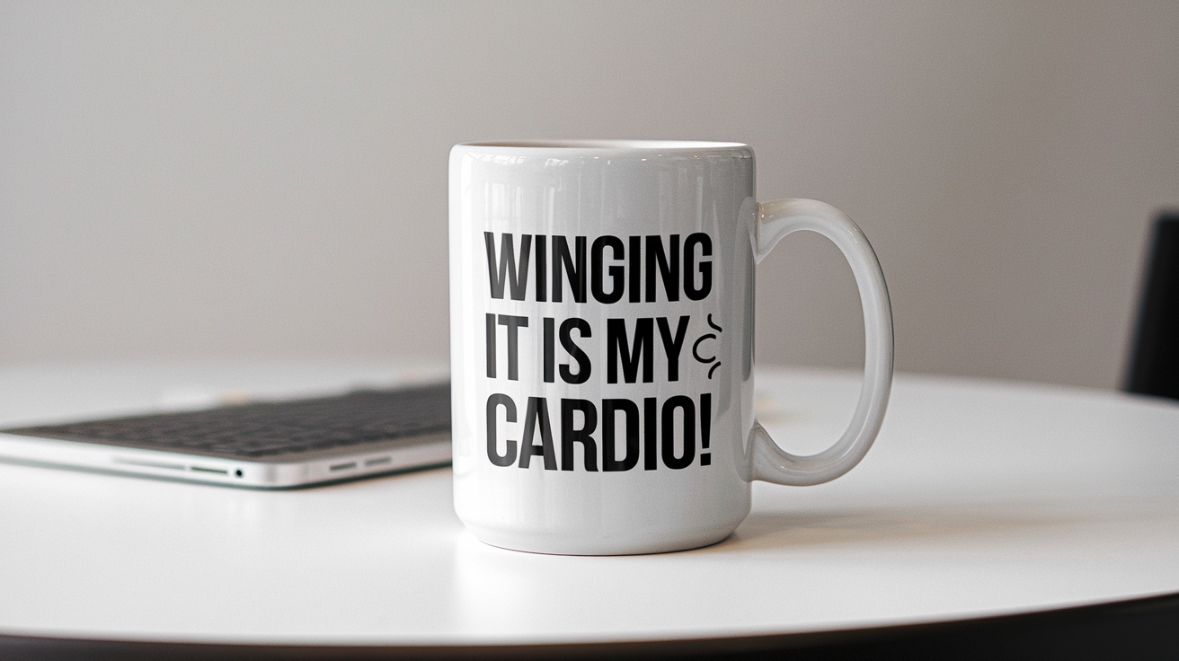 Assistant by Day Ninja by Night quote on coffee mug mockup for Amazon POD