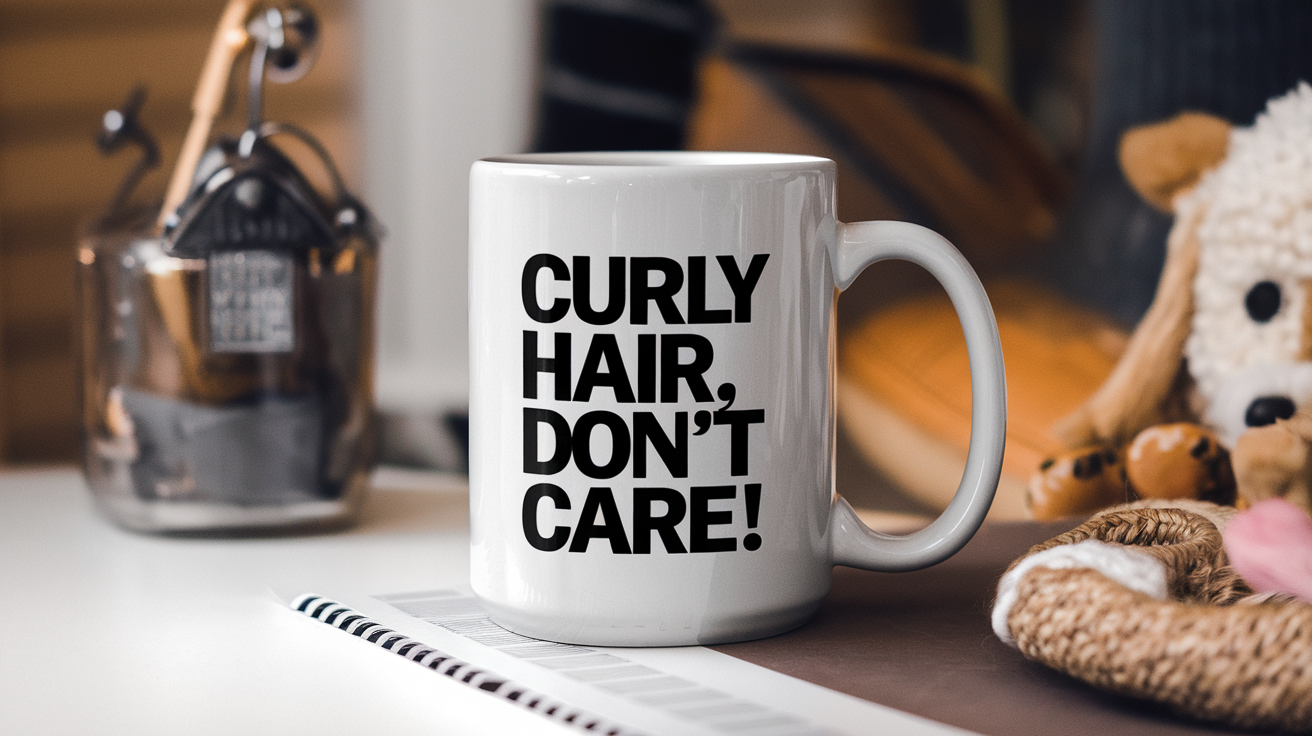 Coffee Gives Me My Bichon Frise Dog Power quote on coffee mug mockup for Amazon POD