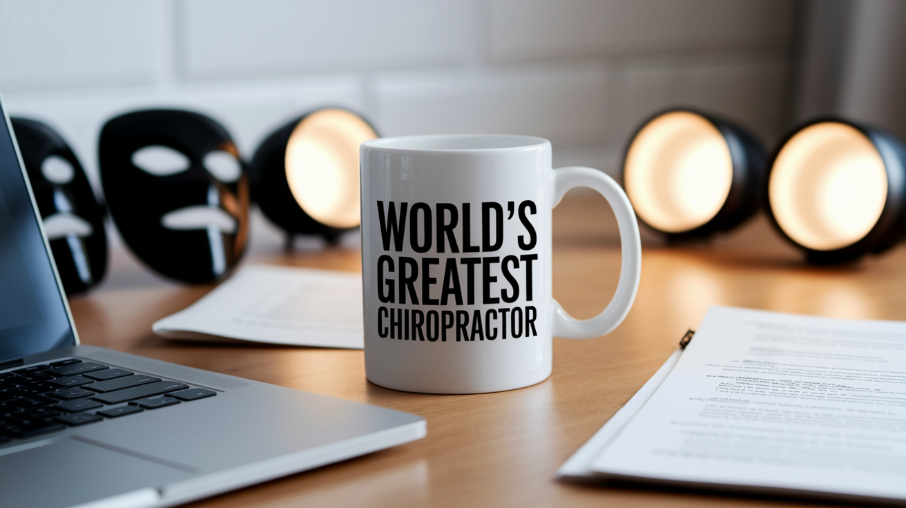 World's Greatest Chiropractor quote on coffee mug mockup for Amazon POD