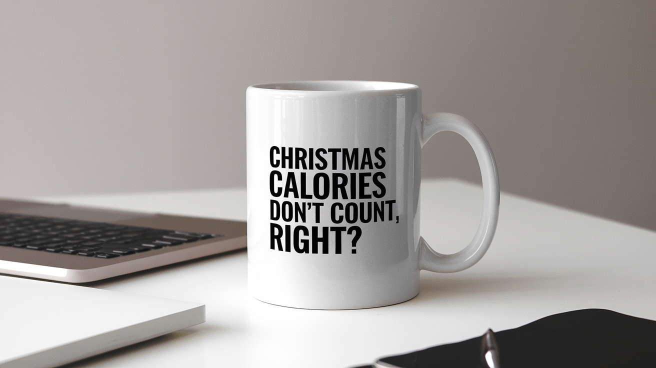 Funny christmas quote on coffee mug mockup for Amazon POD