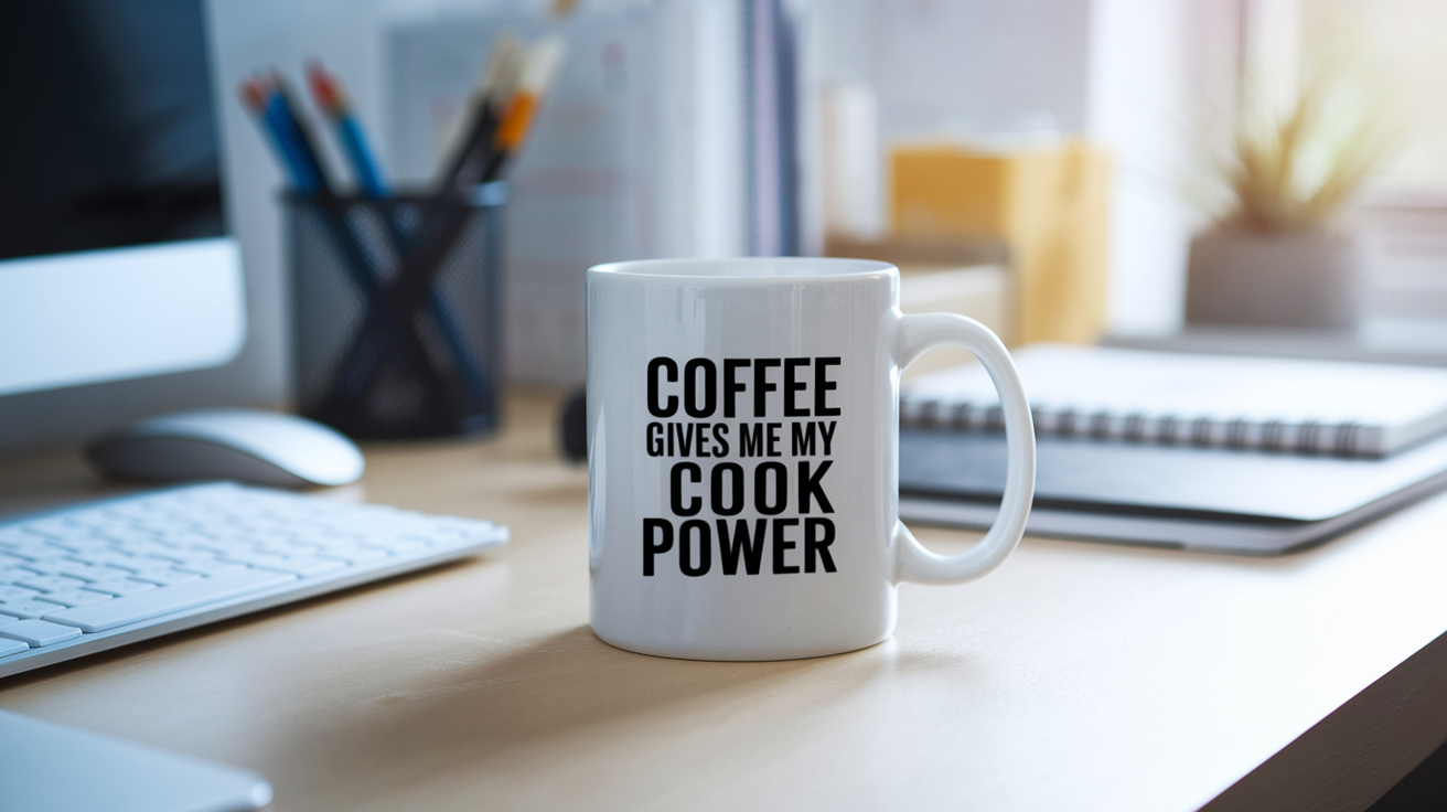 Funny Cook quote on travel mug mockup for Amazon POD
