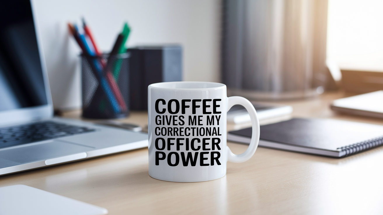 Funny Correctional Officer quote on travel mug mockup for Amazon POD
