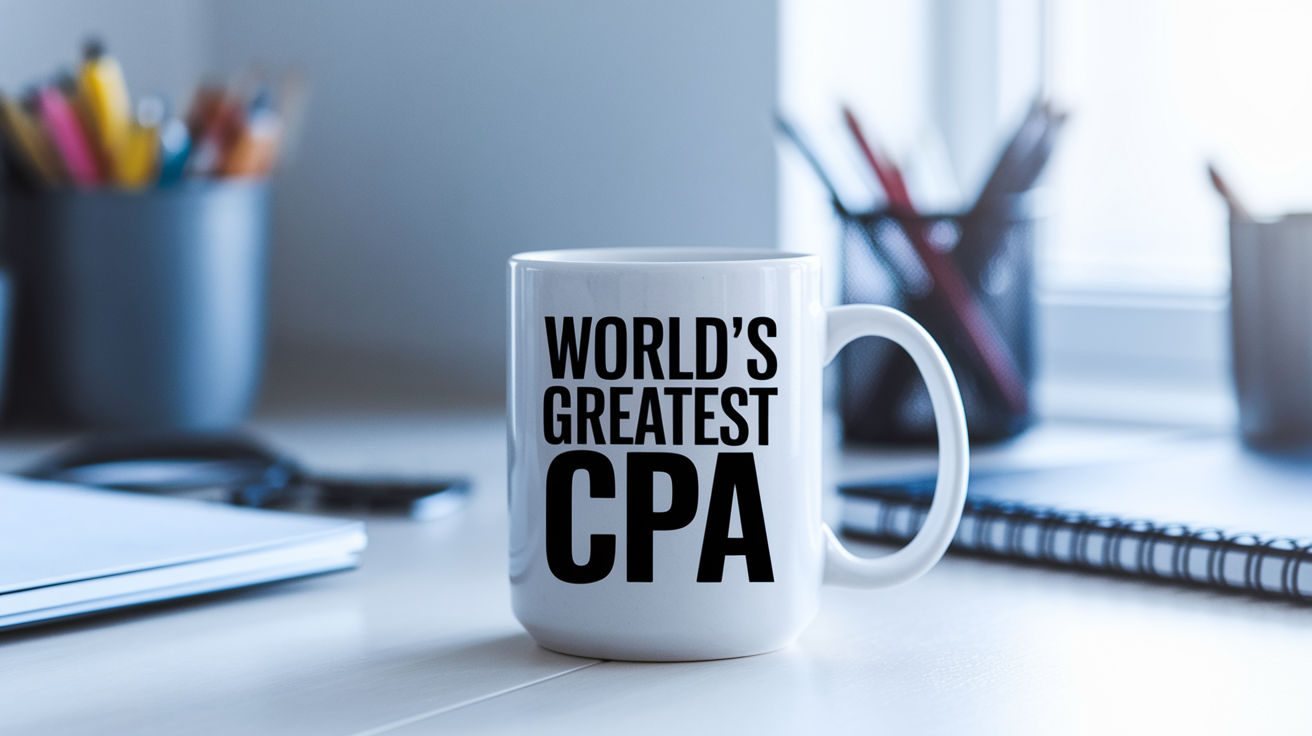 World's Greatest Cpa quote on coffee mug mockup for Amazon POD