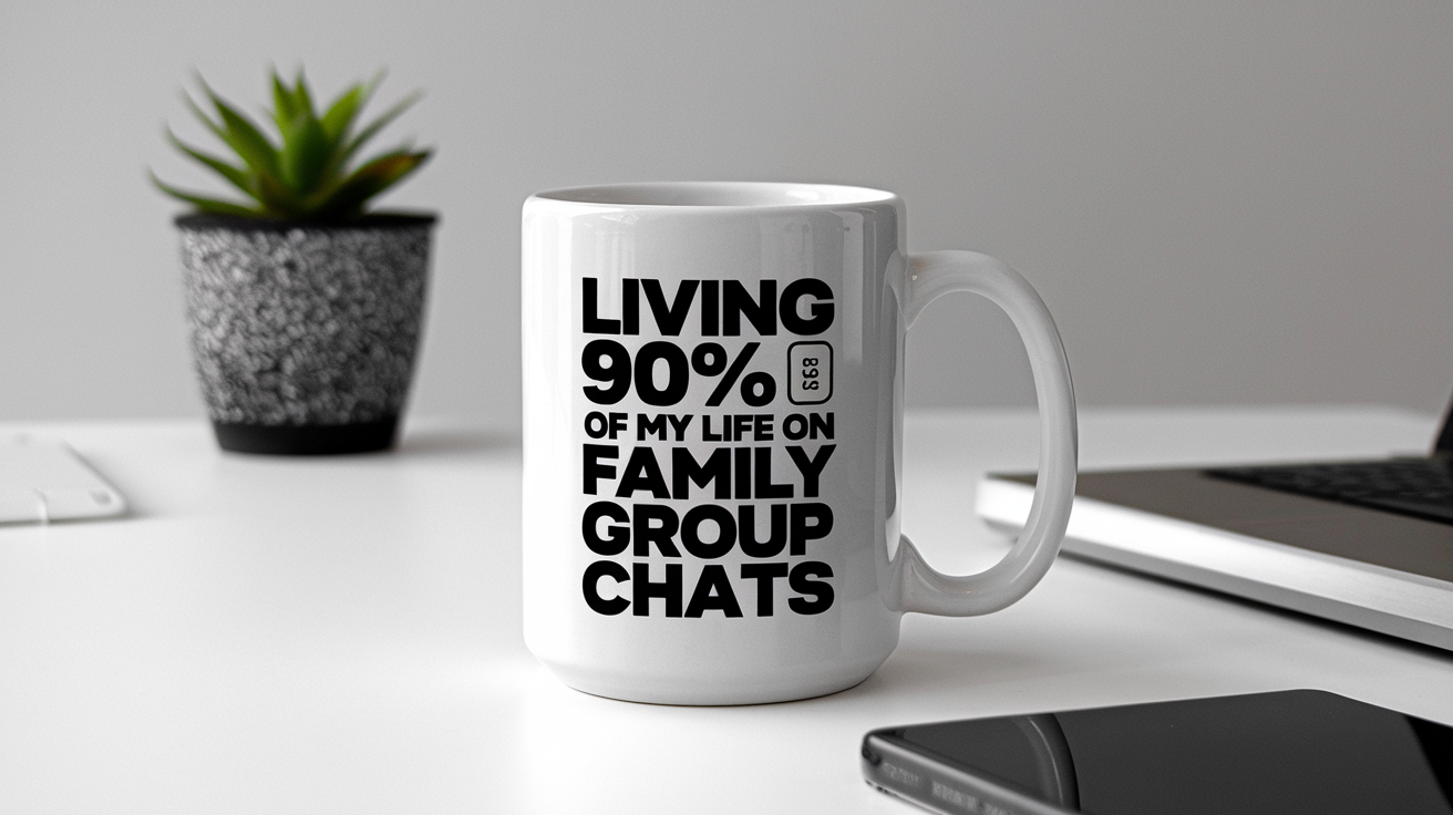 Coffee Gives Me My Daughter Power quote on coffee mug mockup for Amazon POD