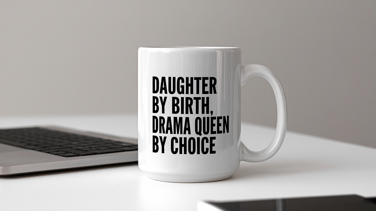 World's Greatest Daughter quote on coffee mug mockup for Amazon POD