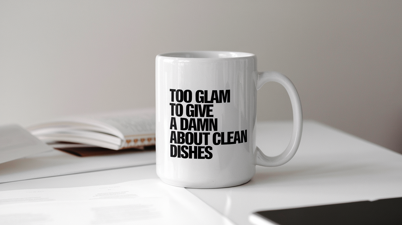 Daughter by Day Ninja by Night quote on coffee mug mockup for Amazon POD