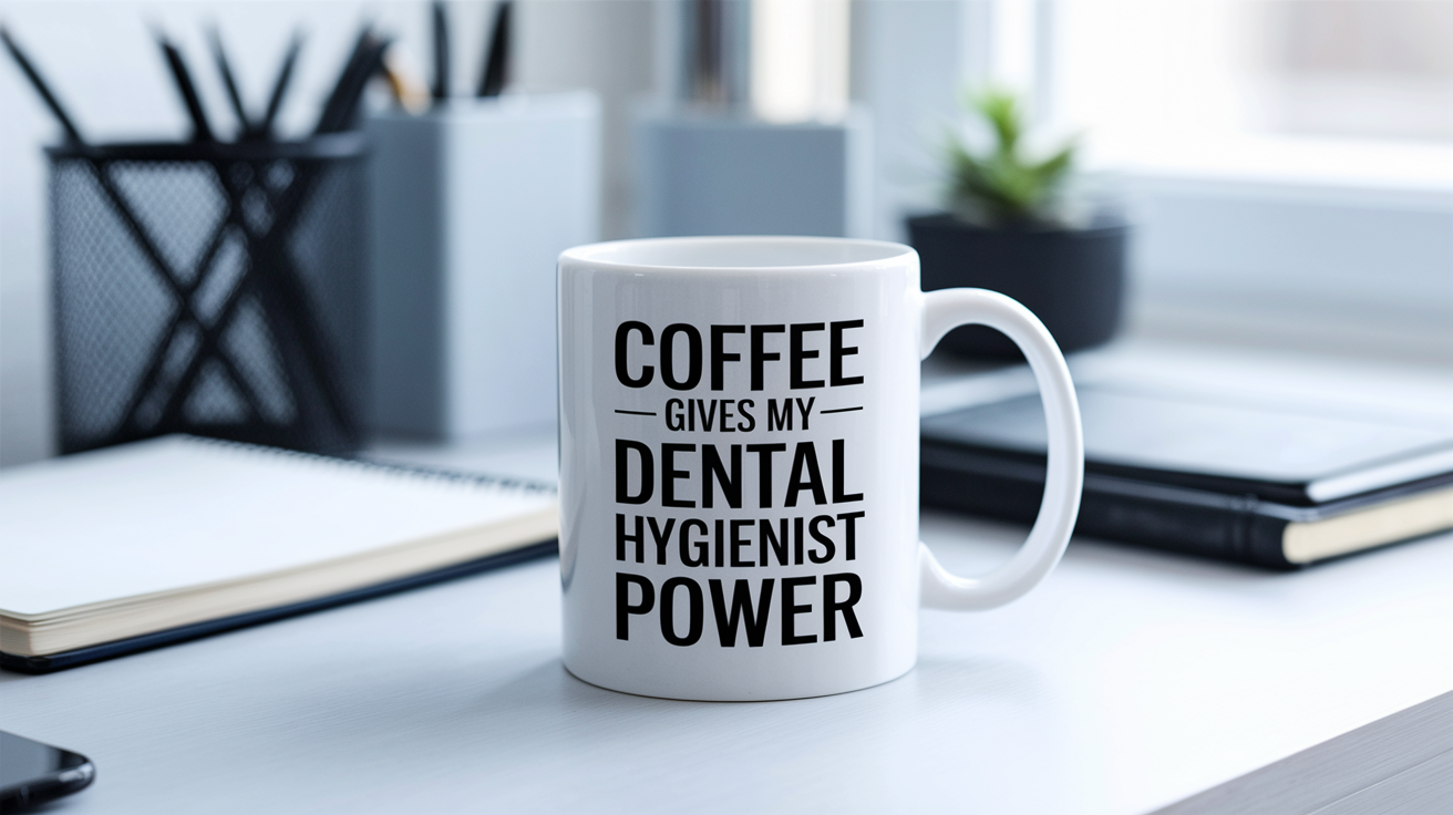 Funny Dental Hygienist quote on travel mug mockup for Amazon POD