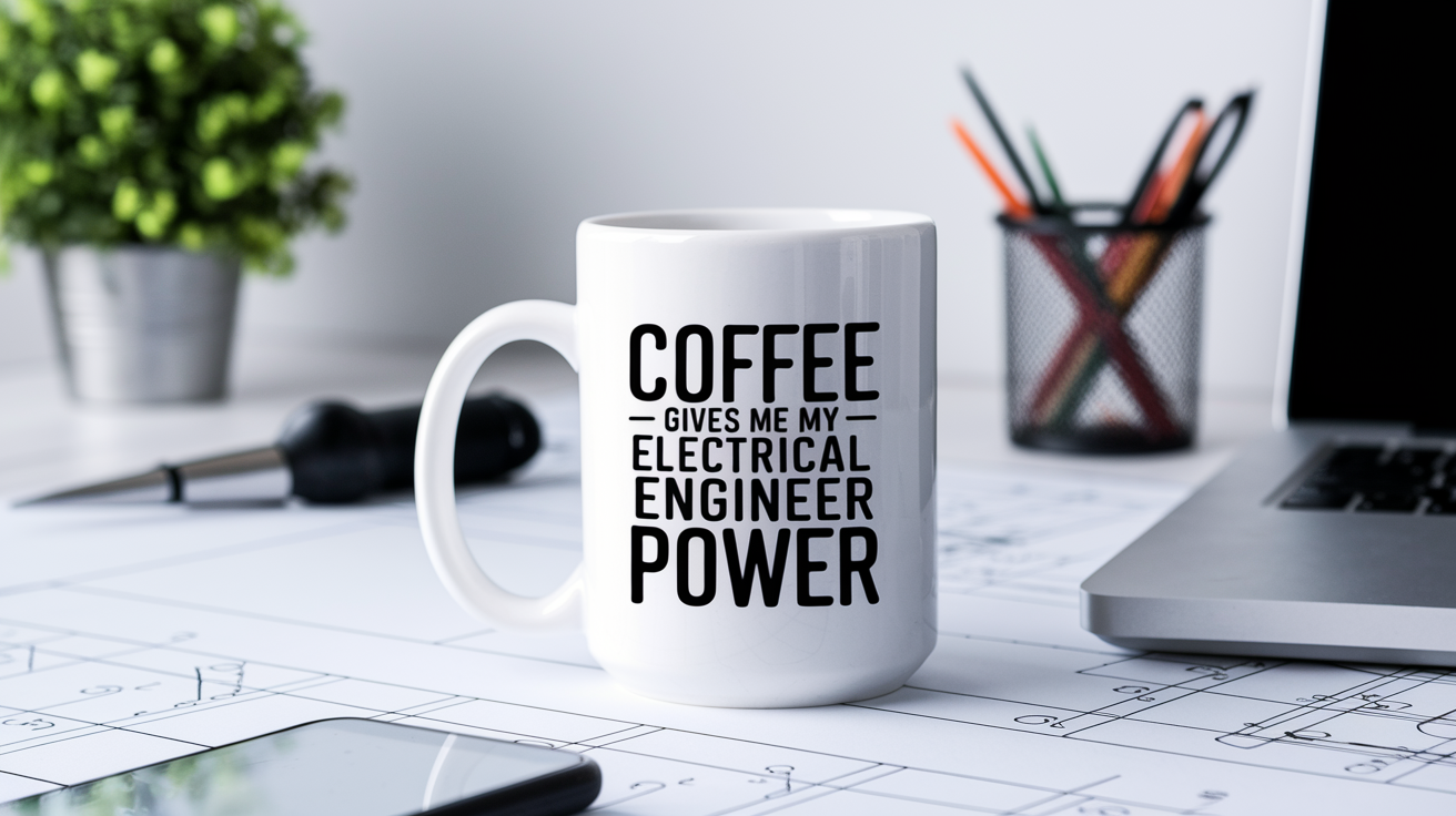 Funny Electrical Engineer quote on travel mug mockup for Amazon POD