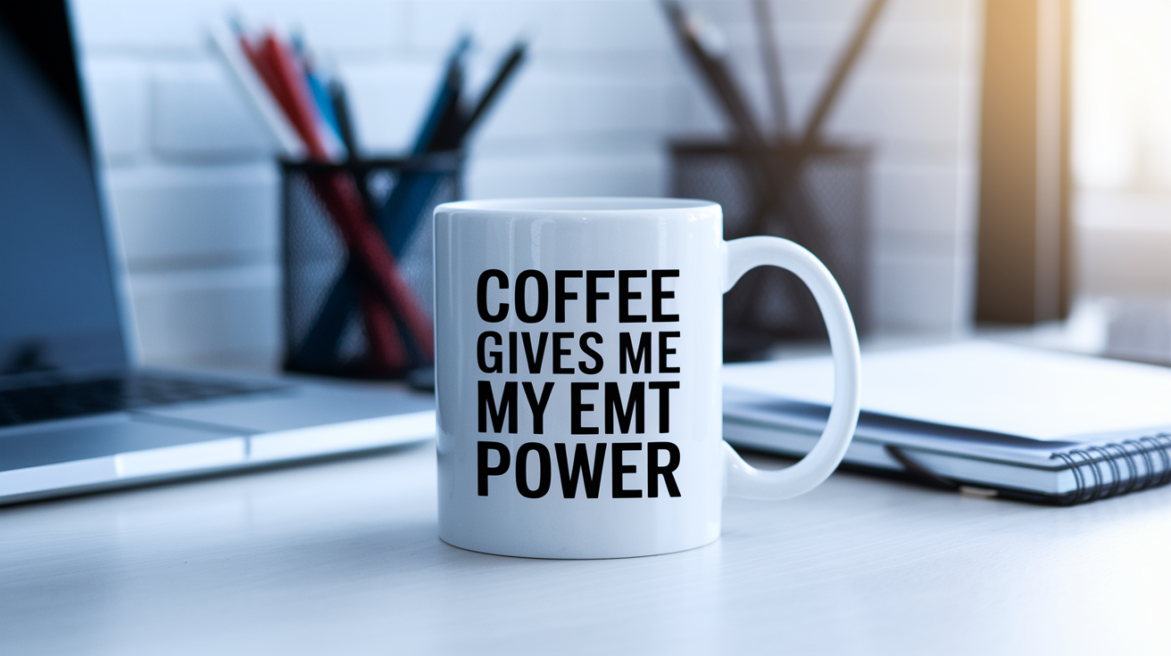 Funny Emt quote on travel mug mockup for Amazon POD