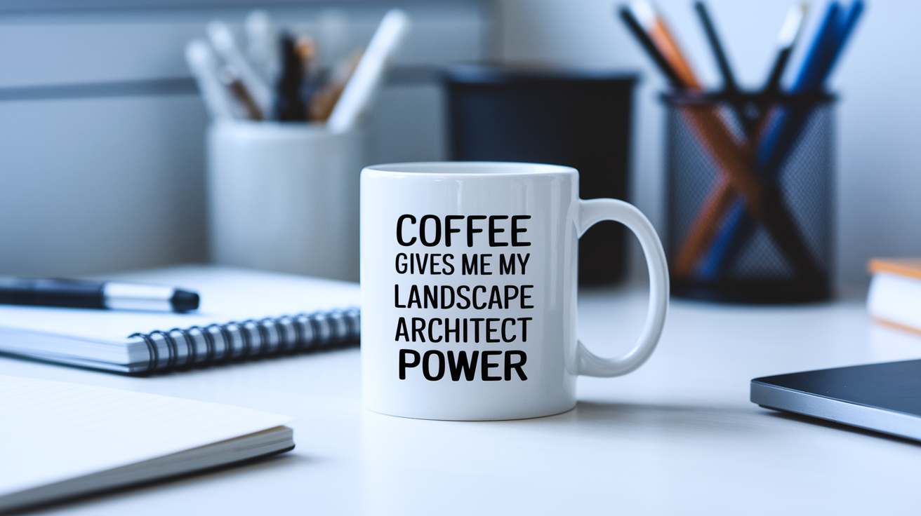 Funny Landscape Architect quote on travel mug mockup for Amazon POD