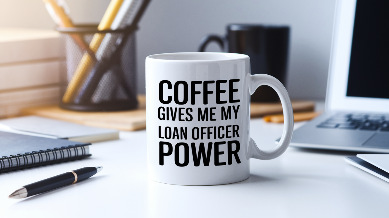 Funny Loan Officer quote on travel mug mockup for Amazon POD