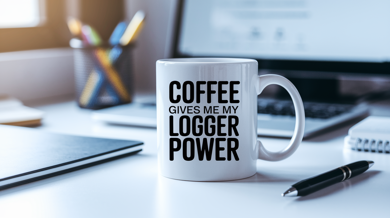Funny Logger quote on travel mug mockup for Amazon POD