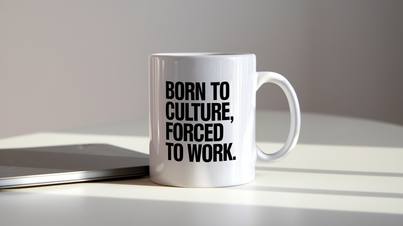 Microbiology by Day Ninja by Night quote on coffee mug mockup for Amazon POD