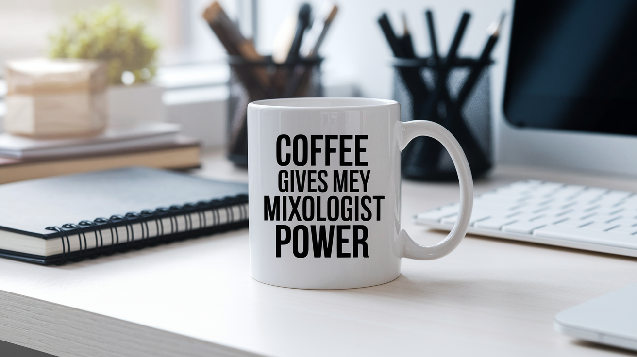 Funny Mixologist quote on travel mug mockup for Amazon POD