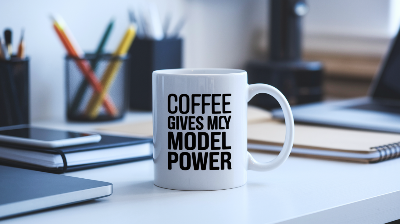 Funny Model quote on travel mug mockup for Amazon POD