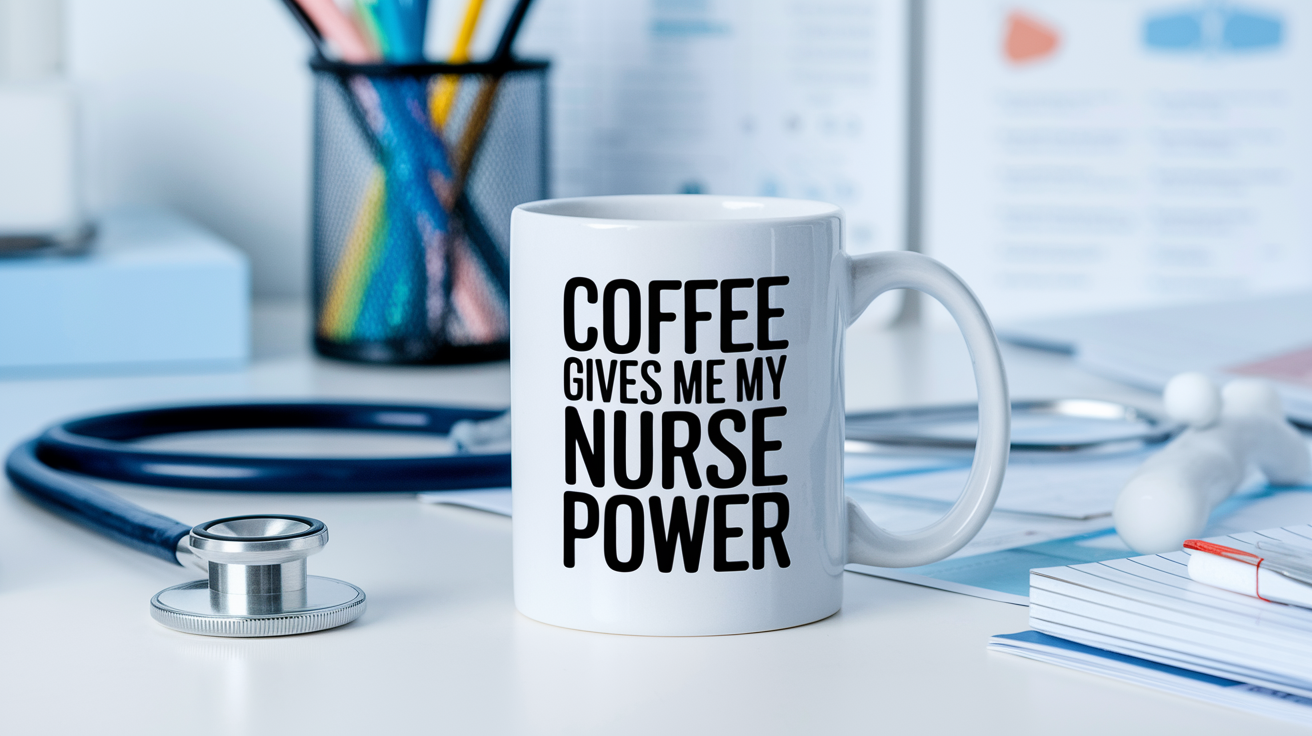 Funny Nurse quote on travel mug mockup for Amazon POD