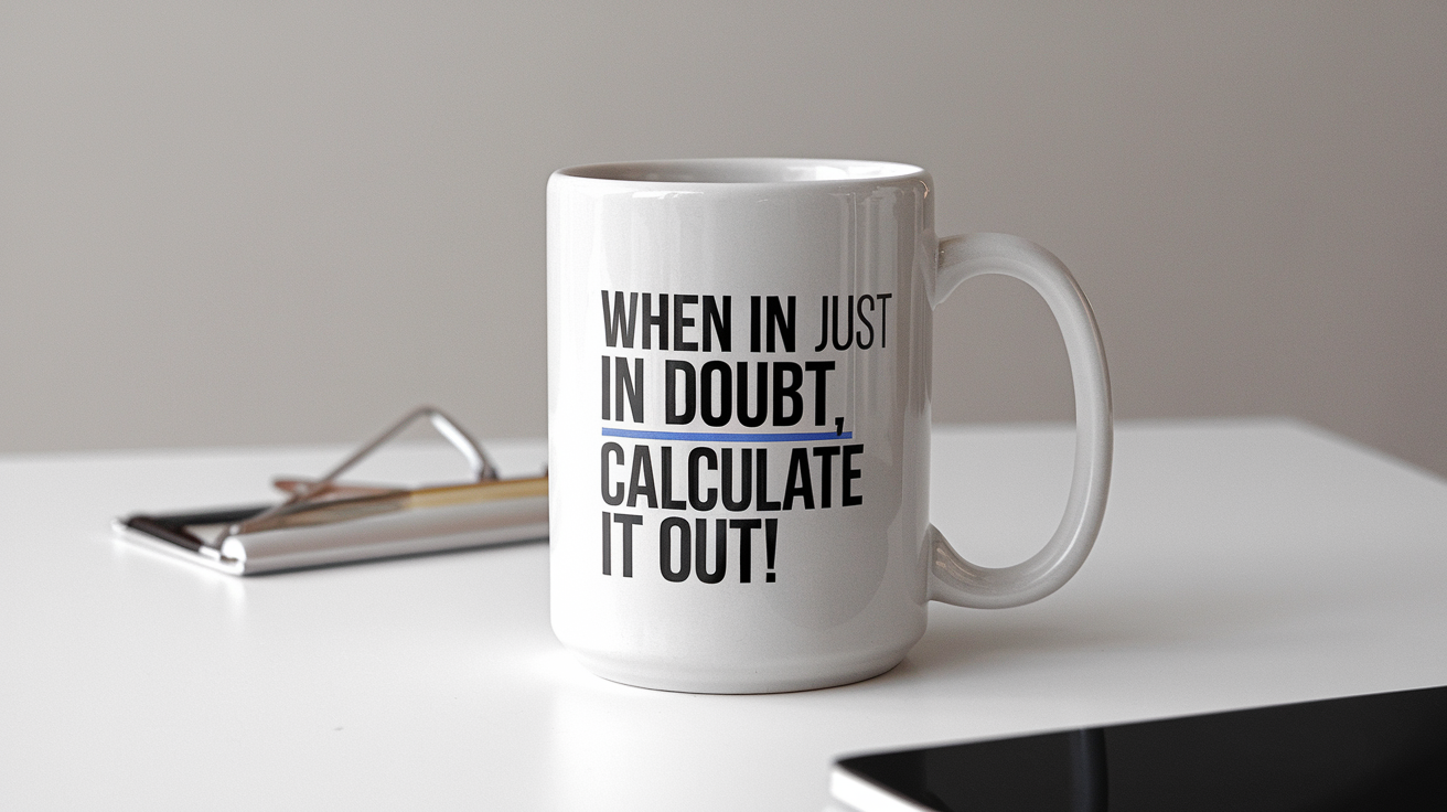 Coffee Gives Me My Payroll Power quote on coffee mug mockup for Amazon POD