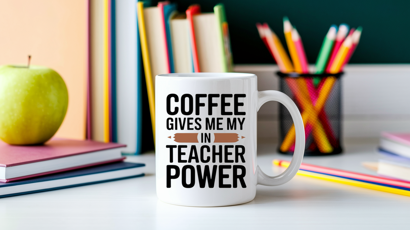 Funny Pe Teacher quote on travel mug mockup for Amazon POD
