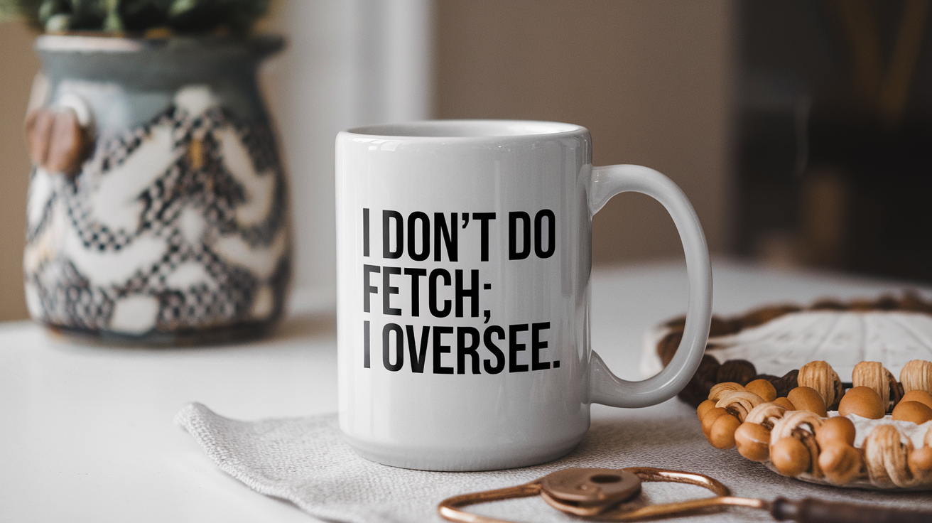 Coffee Gives Me My Persian Cat Power quote on coffee mug mockup for Amazon POD