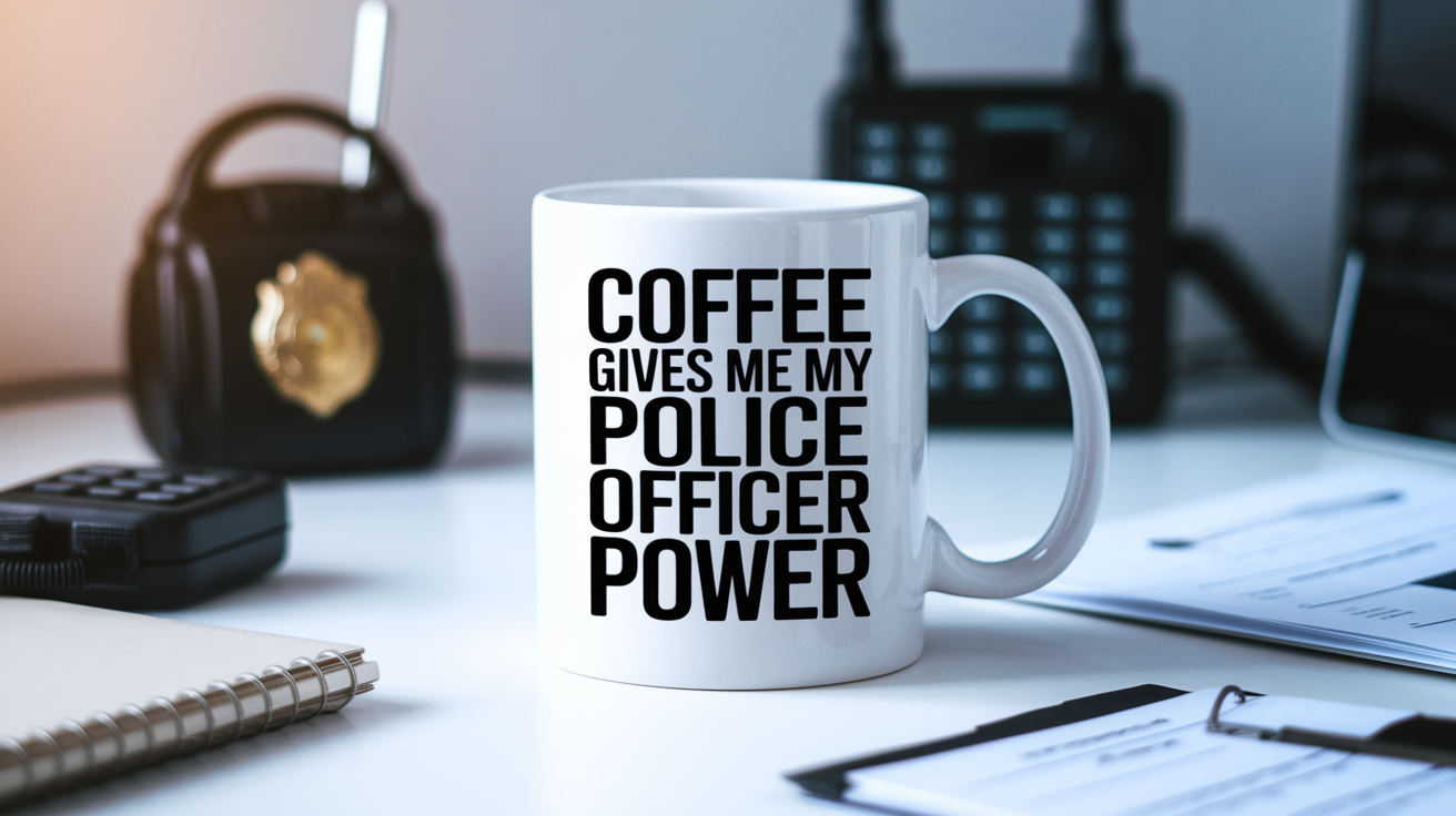 Funny Police Officer quote on travel mug mockup for Amazon POD