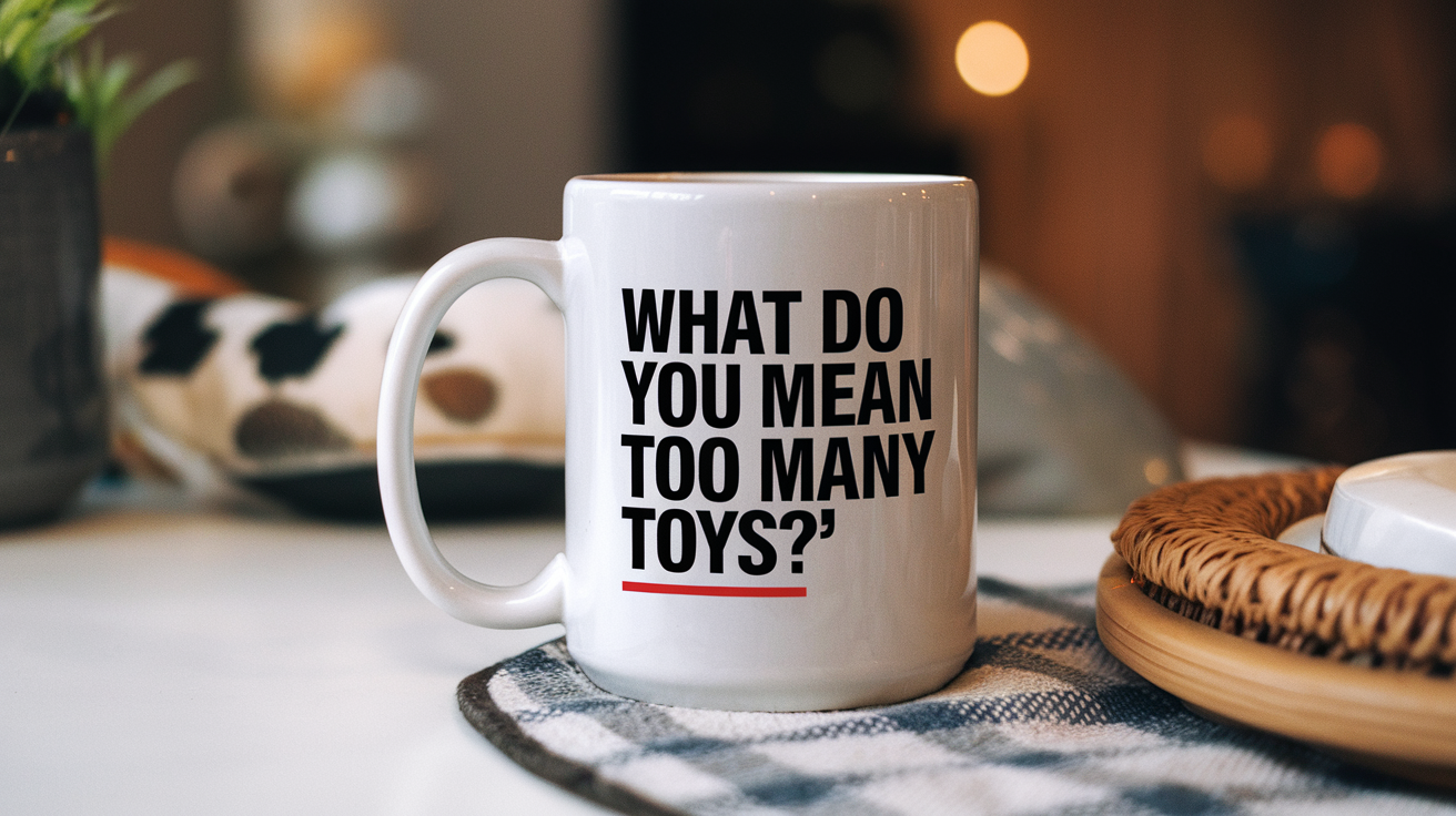 Coffee Gives Me My Poodle Dog Power quote on coffee mug mockup for Amazon POD