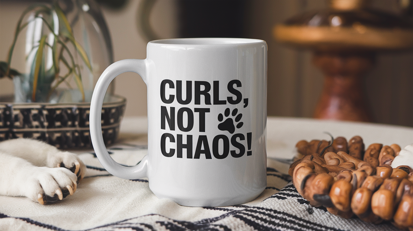 World's Greatest Poodle Dog quote on coffee mug mockup for Amazon POD