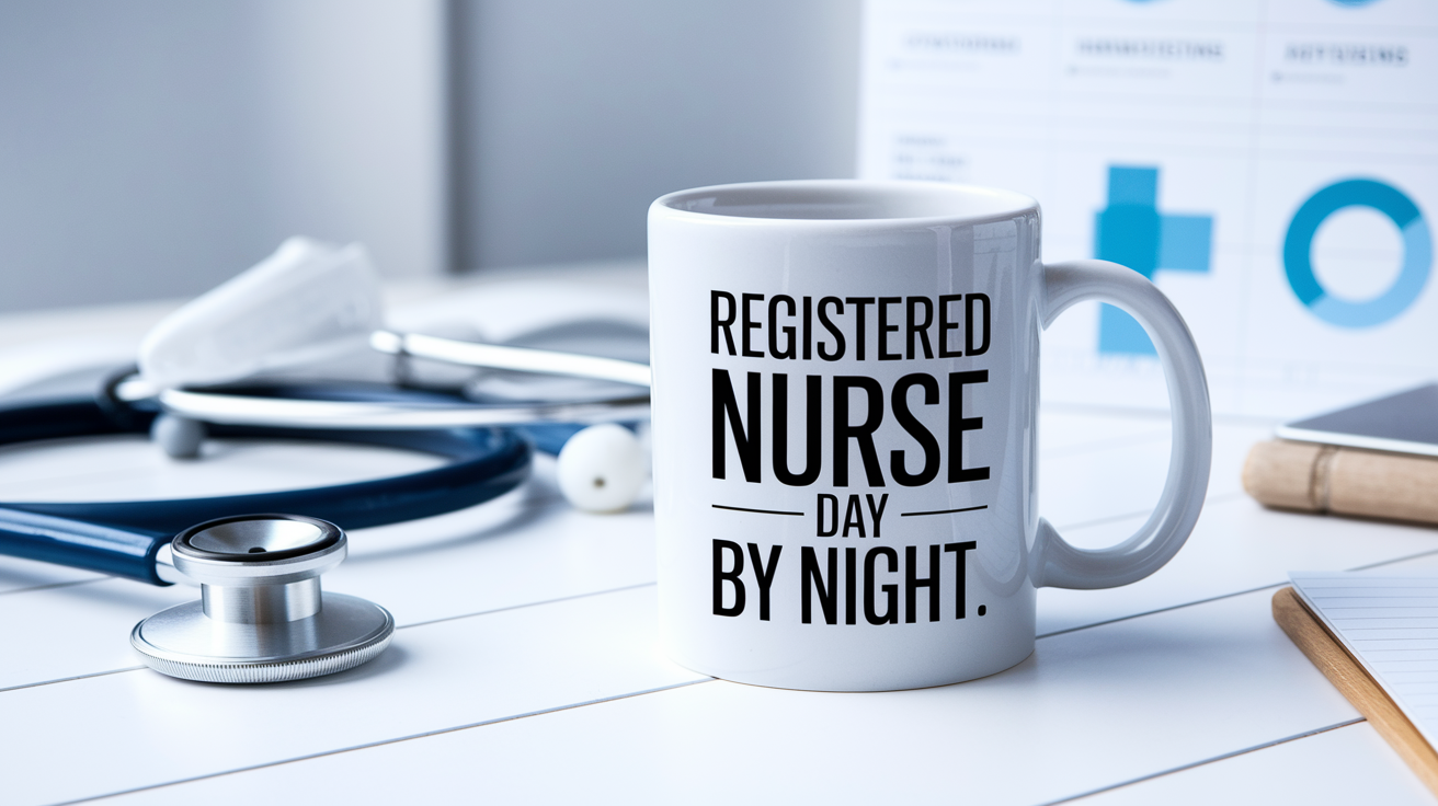 Funny Registered Nurse quote on ninja tumbler mockup for Amazon POD