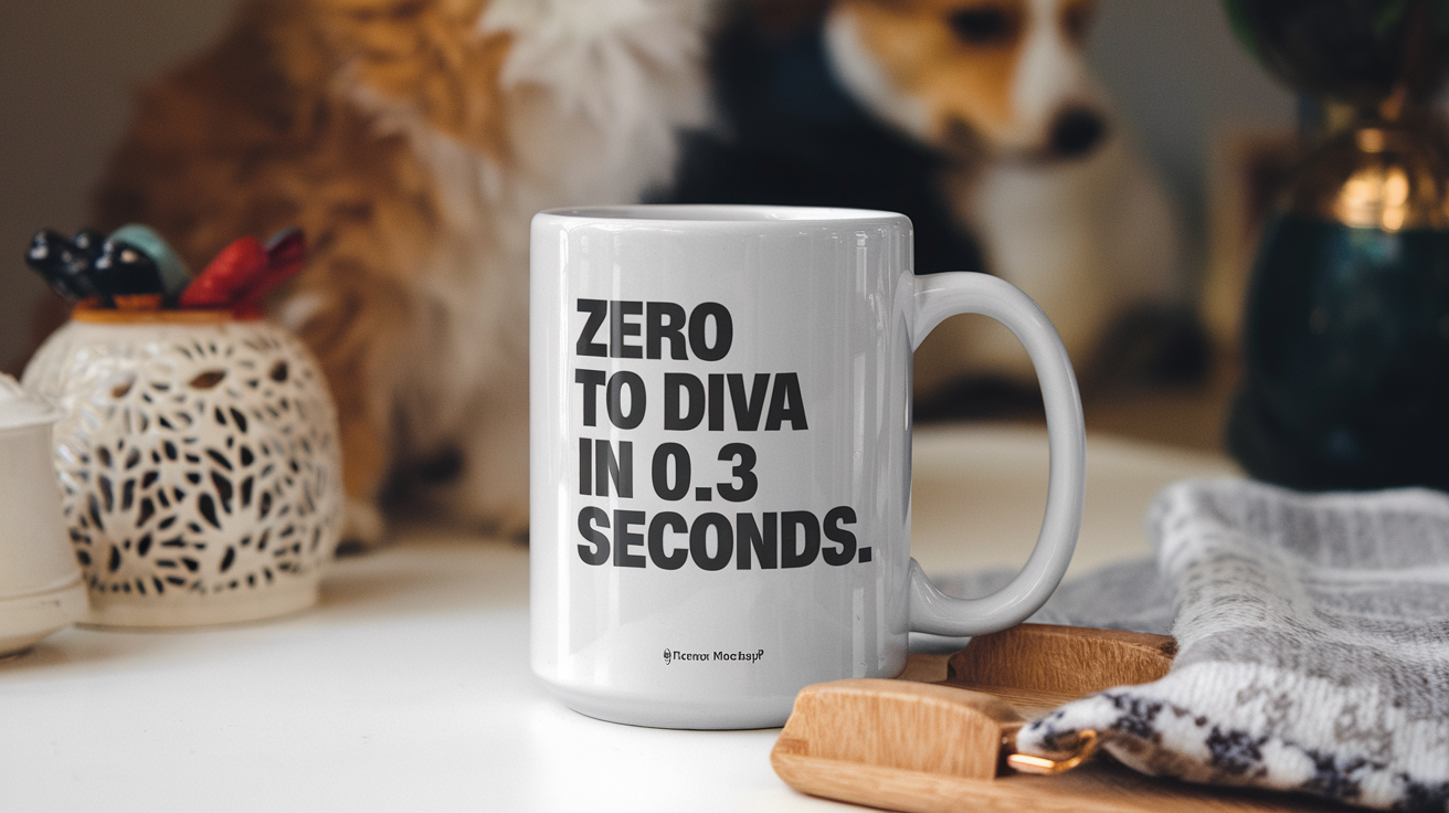 World's Greatest Shiba Inu Dog quote on coffee mug mockup for Amazon POD