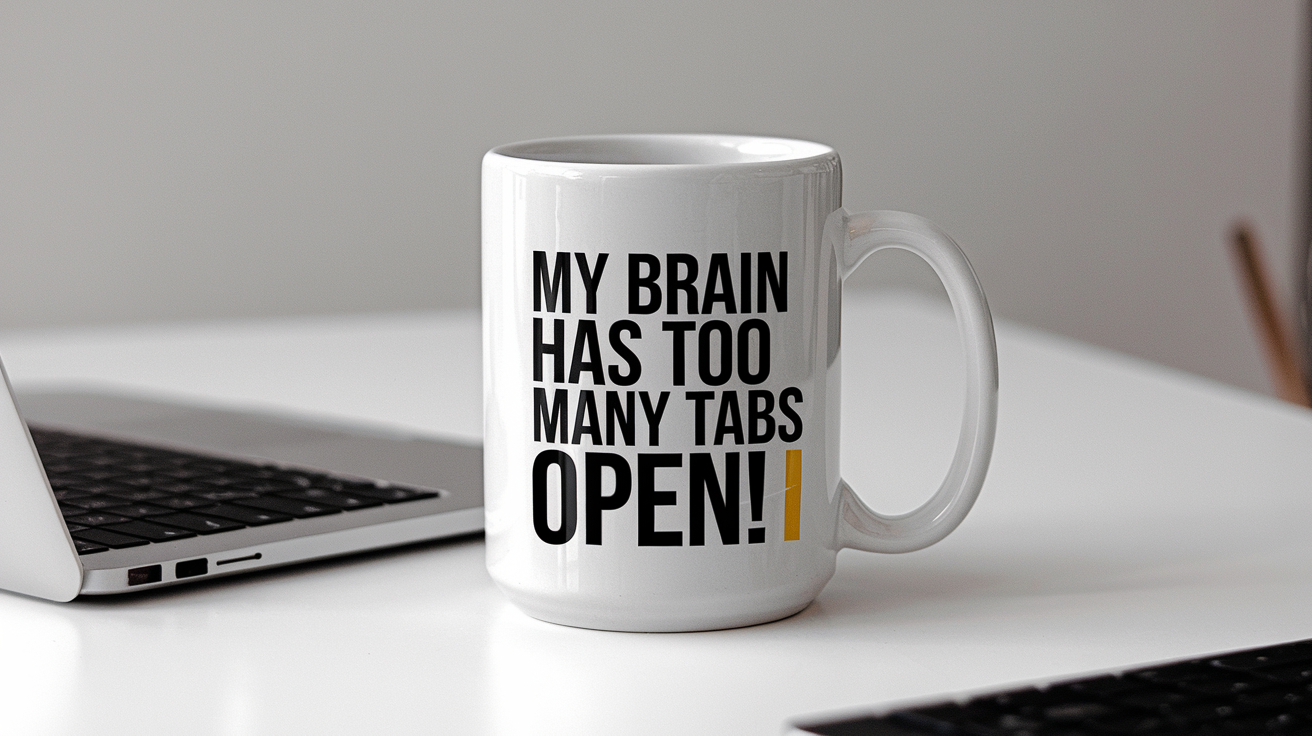 Son by Day Ninja by Night quote on coffee mug mockup for Amazon POD