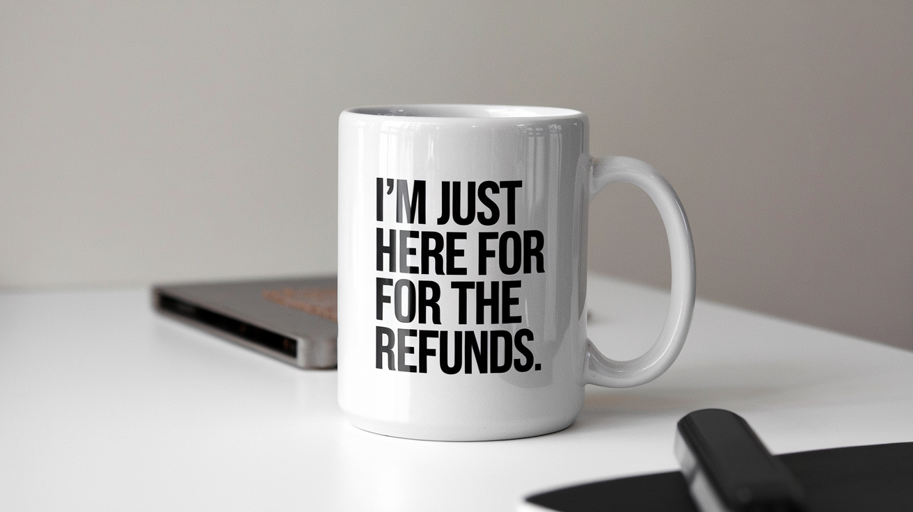 World's Greatest Tax Accountant quote on coffee mug mockup for Amazon POD