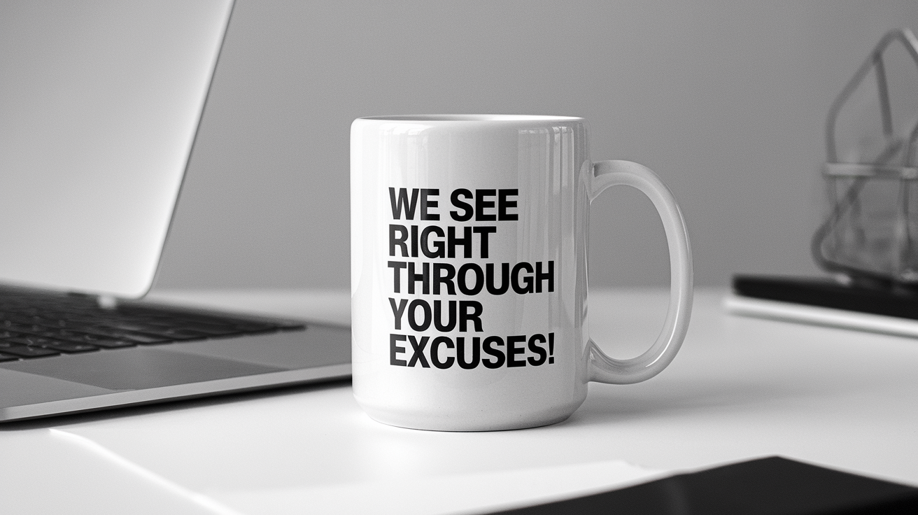 X-Ray by Day Ninja by Night quote on coffee mug mockup for Amazon POD