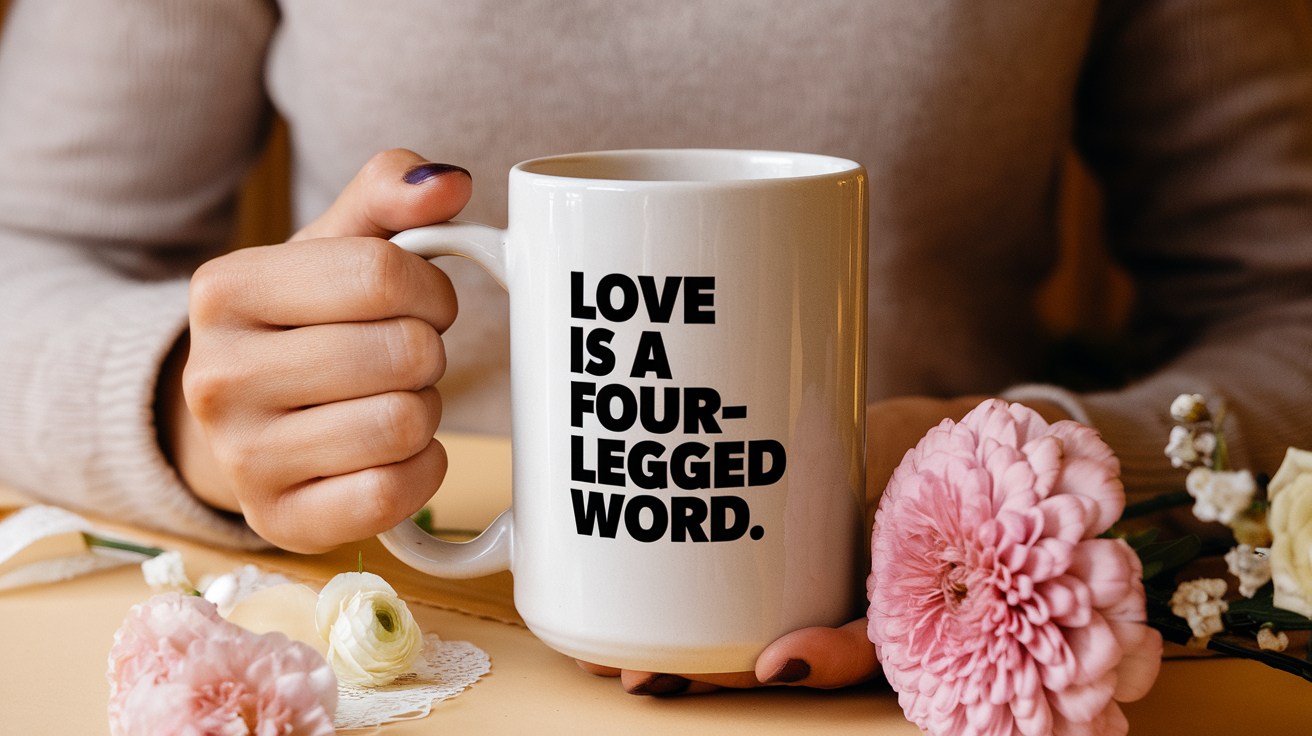 Mother's Day Dog quote on coffee mug mockup for Amazon POD