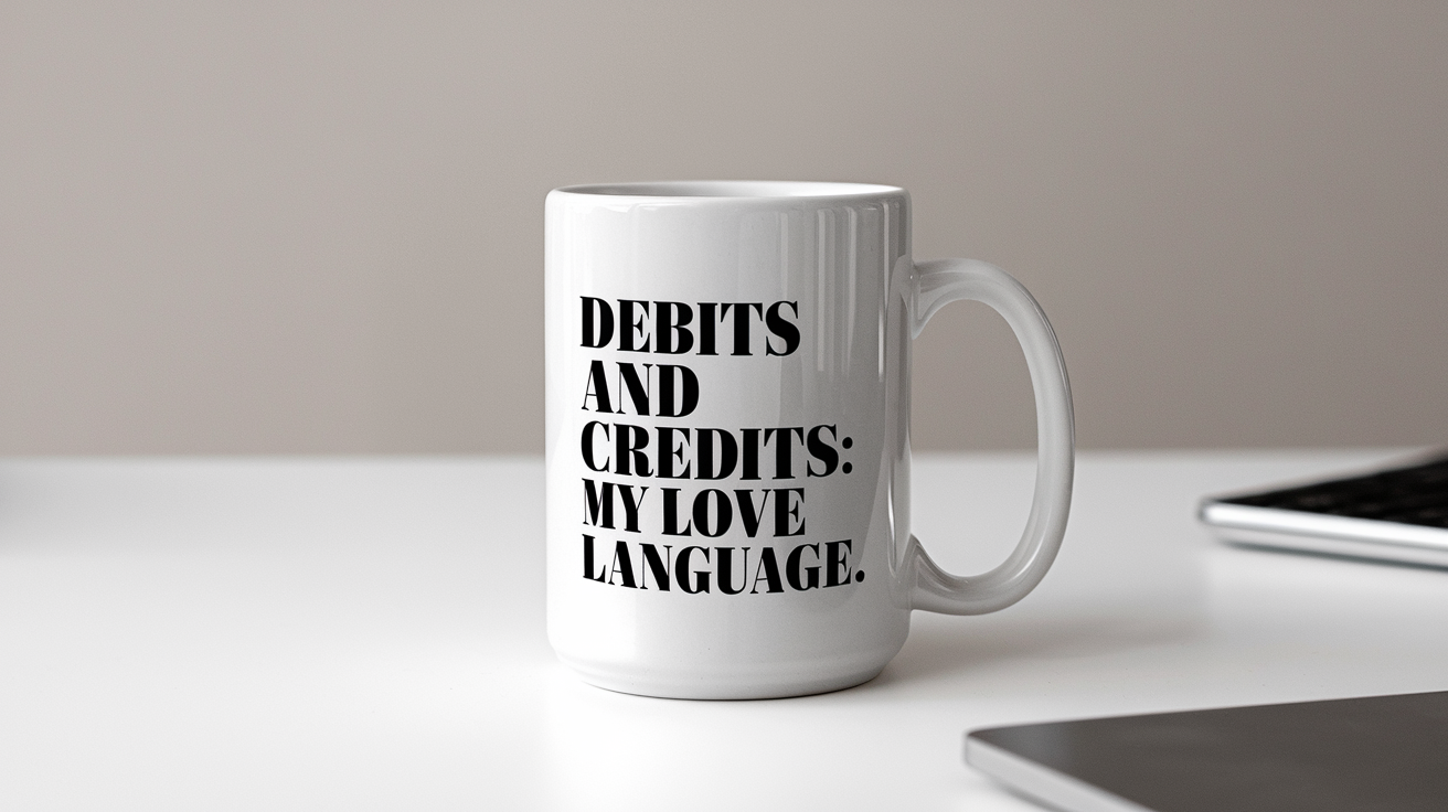 Sarcastic Accountant quote on travel mug mockup for Amazon POD