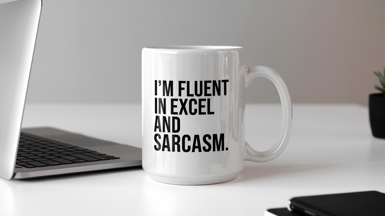 Sarcastic Accountant quote on coffee mug mockup for Amazon POD