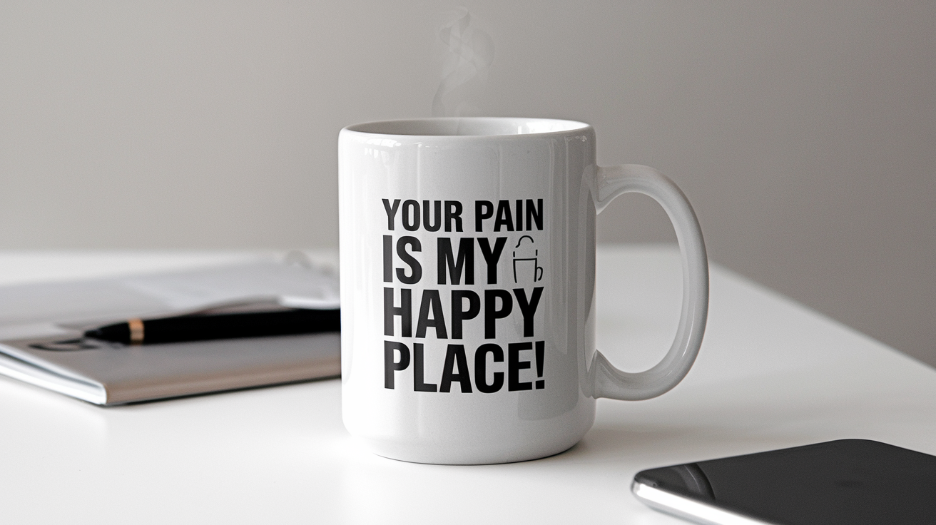 Dentist by Day Ninja by Night quote on coffee mug mockup for Amazon POD