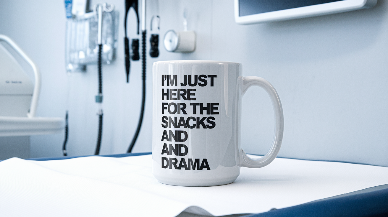 Coffee Gives Me My Medical Assistant Power quote on coffee mug mockup for Amazon POD