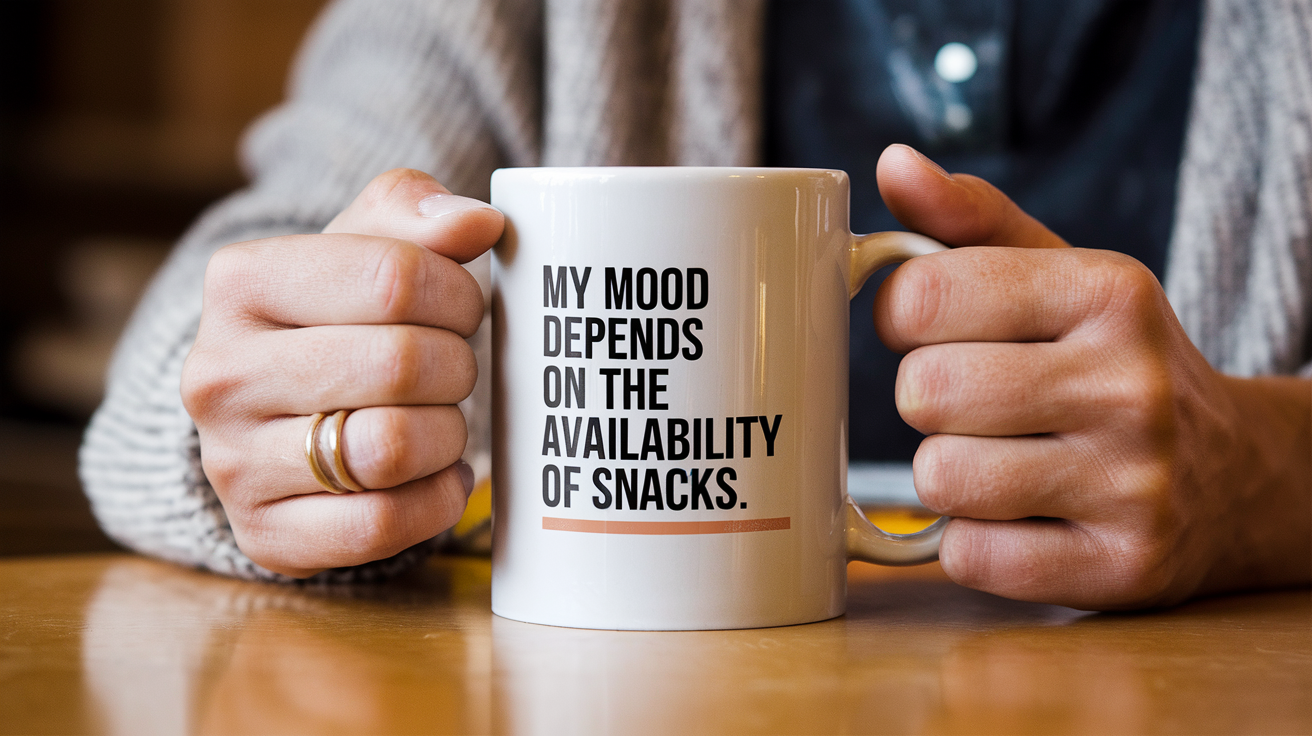 Coffee Gives Me My Mom Power quote on coffee mug mockup for Amazon POD