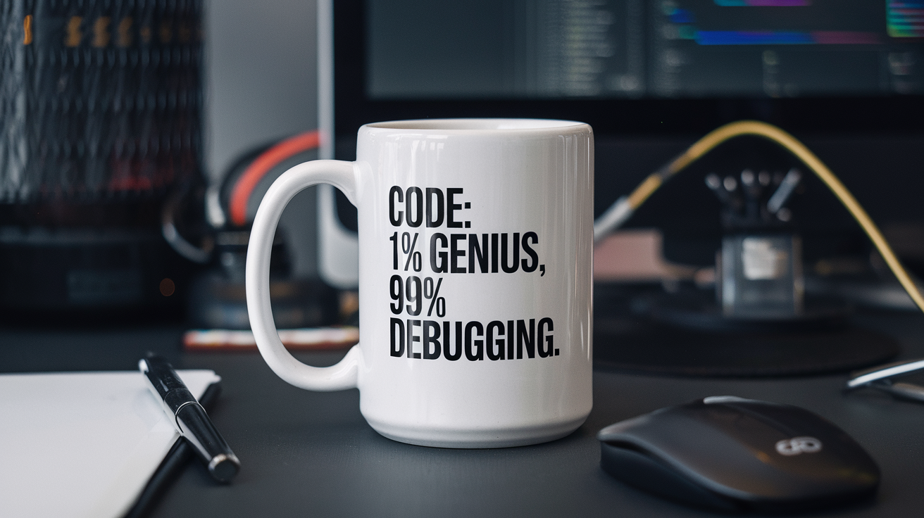 Sarcastic Programmer quote on ninja tumbler mockup for Amazon POD