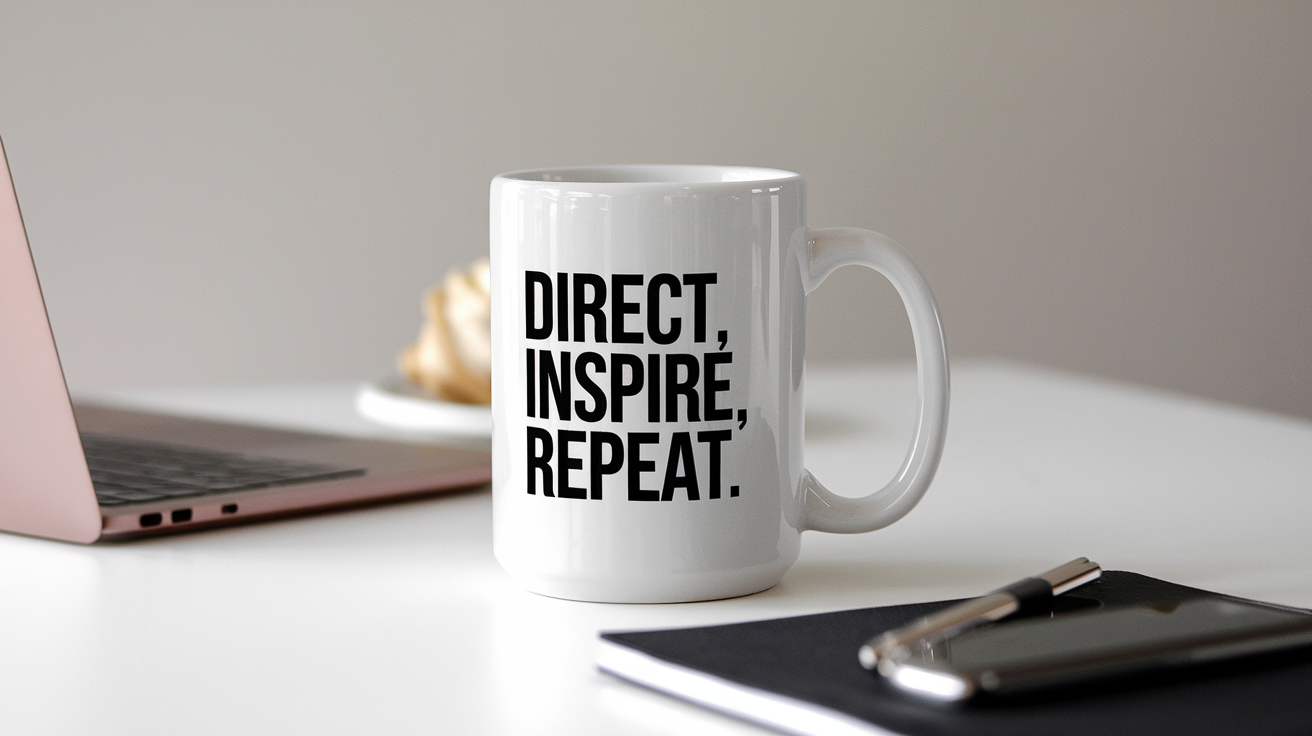 Short Director quote on ninja tumbler mockup for Amazon POD