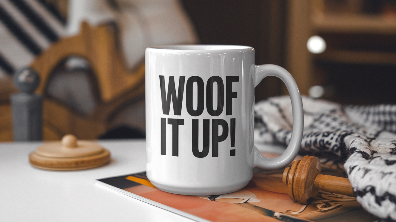 World's Greatest Dog quote on coffee mug mockup for Amazon POD
