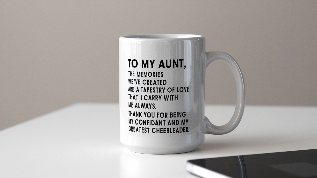 Coffee Gives Me My Aunt Power quote on coffee mug mockup for Amazon POD