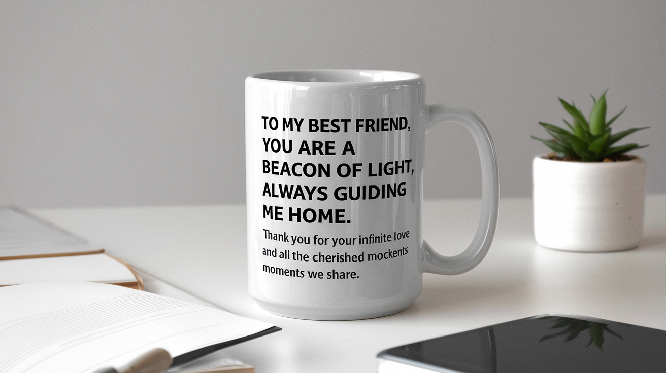 To-My Best Friend quote on travel mug mockup for Amazon POD