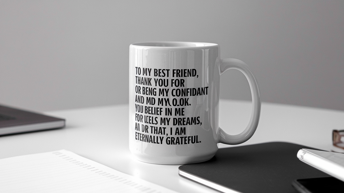 To-My Best Friend quote on coffee mug mockup for Amazon POD