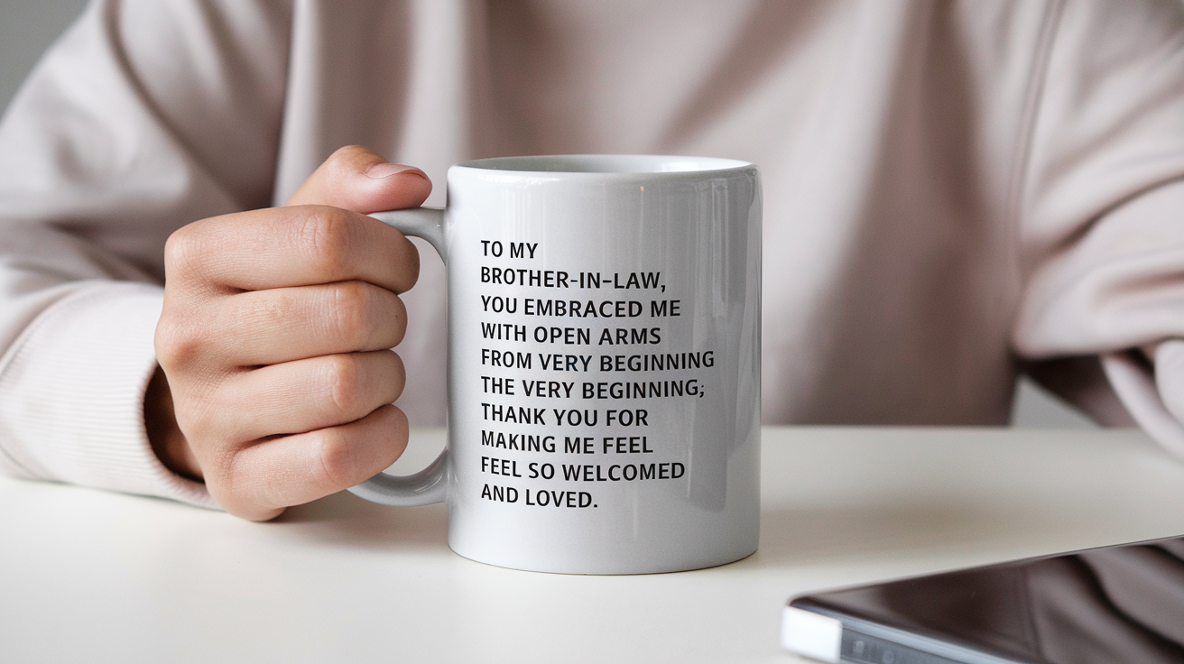 Coffee Gives Me My Brother-in-law Power quote on coffee mug mockup for Amazon POD