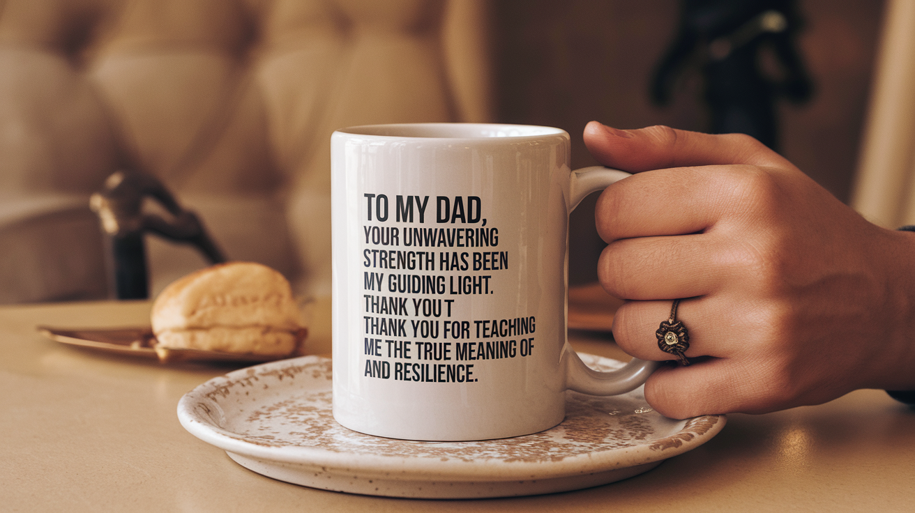 World's Greatest Dad quote on coffee mug mockup for Amazon POD